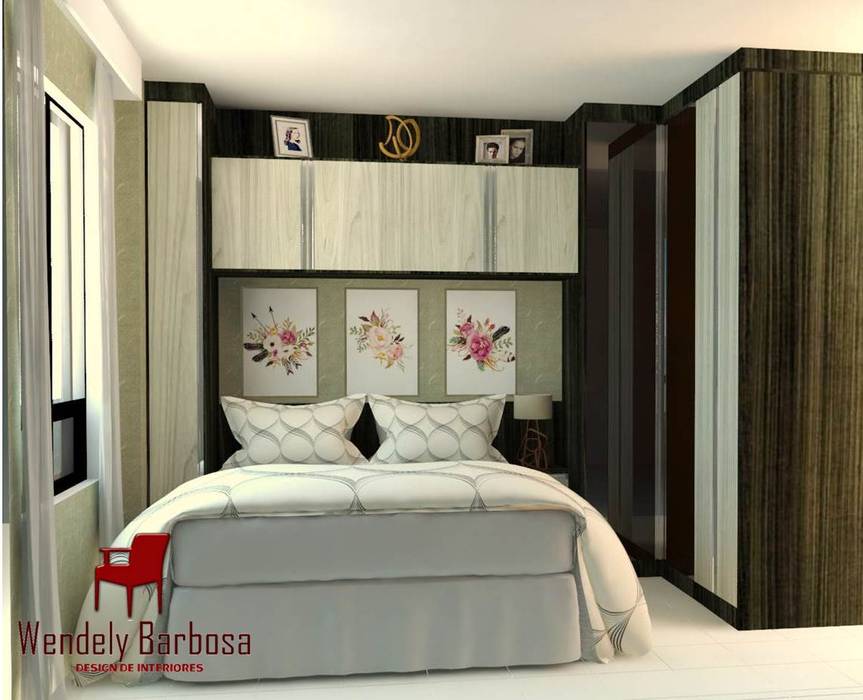 Projeto Residencial - Edf. Pedra do Mar ( Candeias), Wendely Barbosa - Designer de Interiores Wendely Barbosa - Designer de Interiores Small bedroom