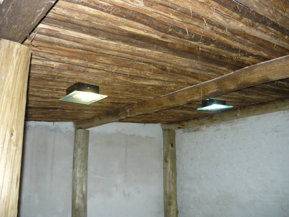 Interior quincho en Paraná, Entre Ríos, Metalúrgica Riviello Metalúrgica Riviello Techos planos Madera Acabado en madera Iluminacion,Interior,Plafon