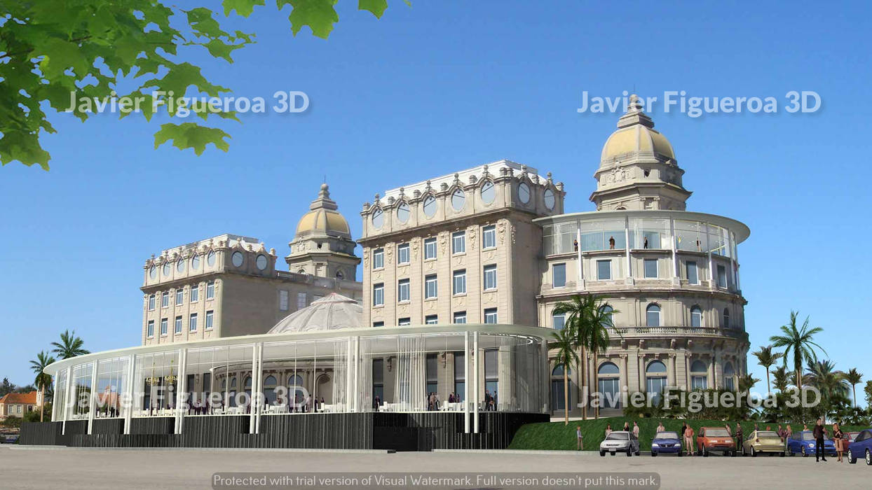 RENDERS INTERIORES Y EXTERIORES DE HOTEL CARRASCO MONTEVIDEO, Javier Figueroa 3D Javier Figueroa 3D Espacios comerciales Hoteles