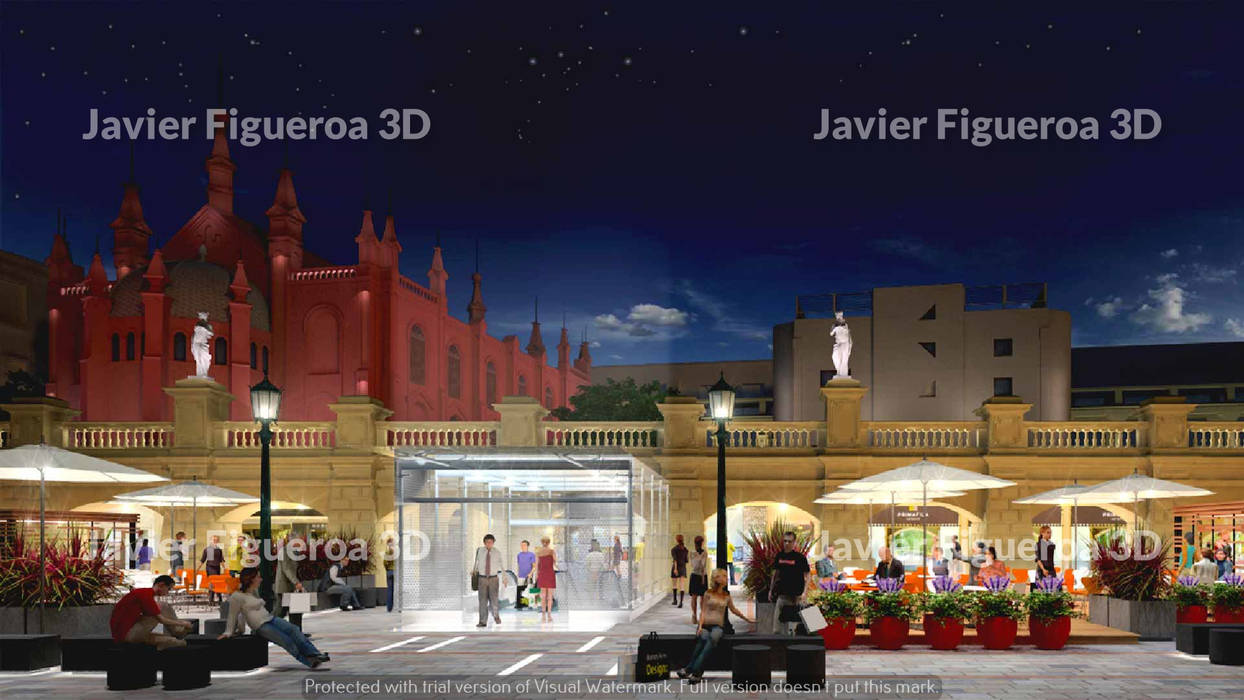 RENDERS EXTERIORES TERRAZAS BUENOS AIRES DESIGN, Javier Figueroa 3D Javier Figueroa 3D Commercial spaces Shopping Centres