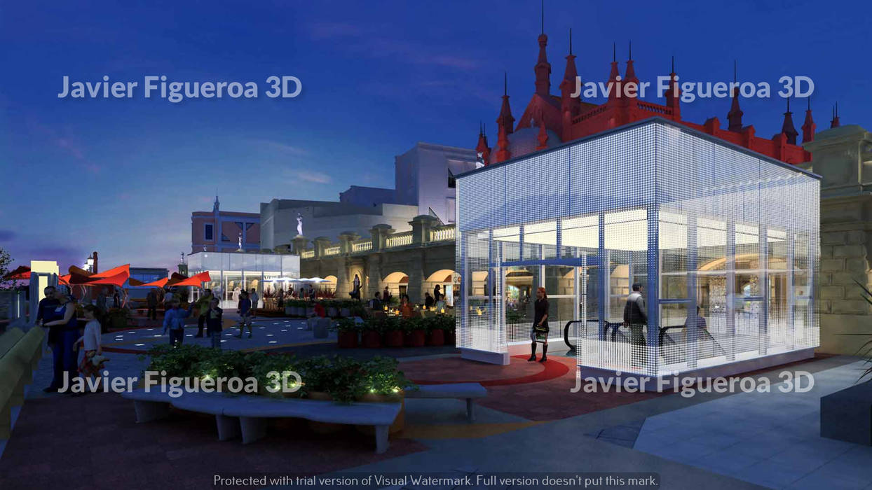 RENDERS EXTERIORES TERRAZAS BUENOS AIRES DESIGN, Javier Figueroa 3D Javier Figueroa 3D Espacios comerciales Shoppings y centros comerciales