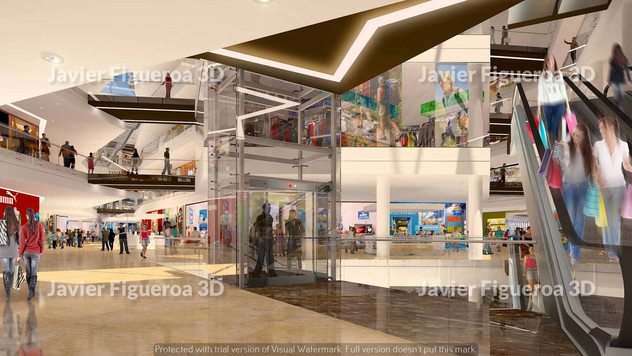 RENDERS EXTERIORES PARA CIUDAD EMPRESARIAL EN BOLIVIA , Javier Figueroa 3D Javier Figueroa 3D Espacios comerciales Shoppings y centros comerciales