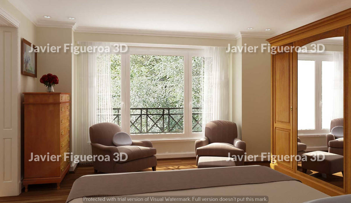 RENDERS INTERIORES DE VIVIENDA EN ACASUSSO, Javier Figueroa 3D Javier Figueroa 3D Salones de estilo clásico