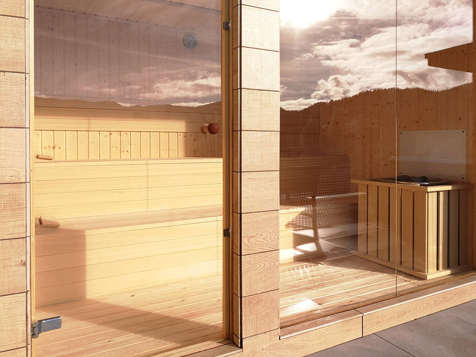 Sauna Efecto 3 Diseño e Interiorismo. Espacios comerciales Cerámico Sauna,Hoteles