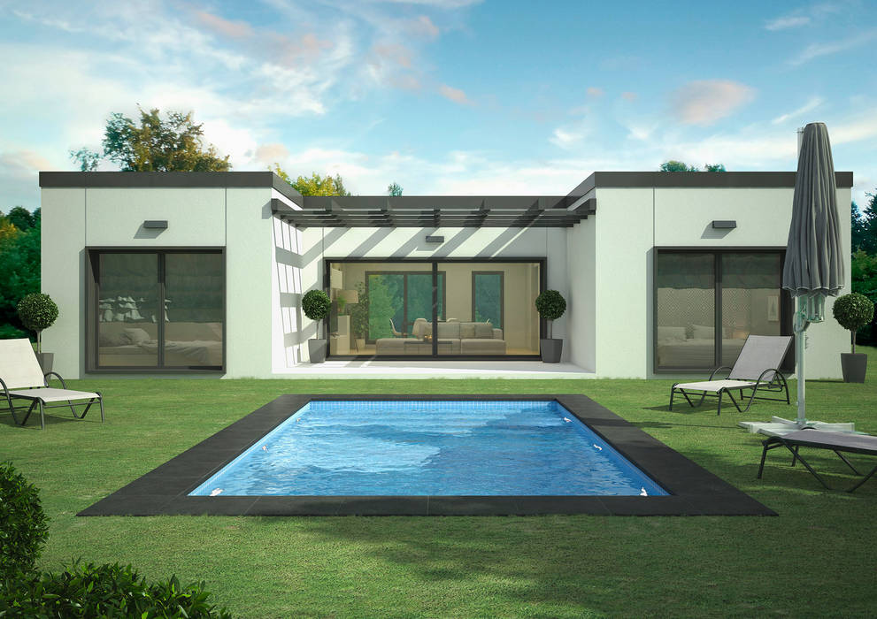 Casa Prefabricada en hormigón de 150 m2 ideal para familias, Trenta Casas Prefabricadas de Hormigón en Madrid Trenta Casas Prefabricadas de Hormigón en Madrid Prefabricated home کنکریٹ