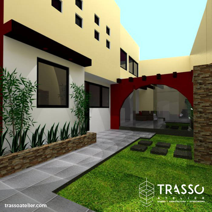 PROYECTO TERRAZA TRASSO ATELIER Jardines con piedras