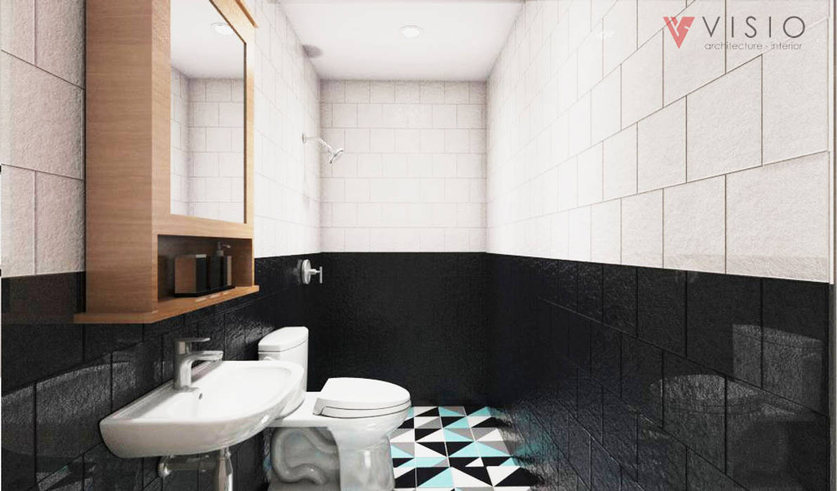 Tomang Residence, PT VISIO GEMILANG ABADI PT VISIO GEMILANG ABADI Scandinavian style bathroom Ceramic