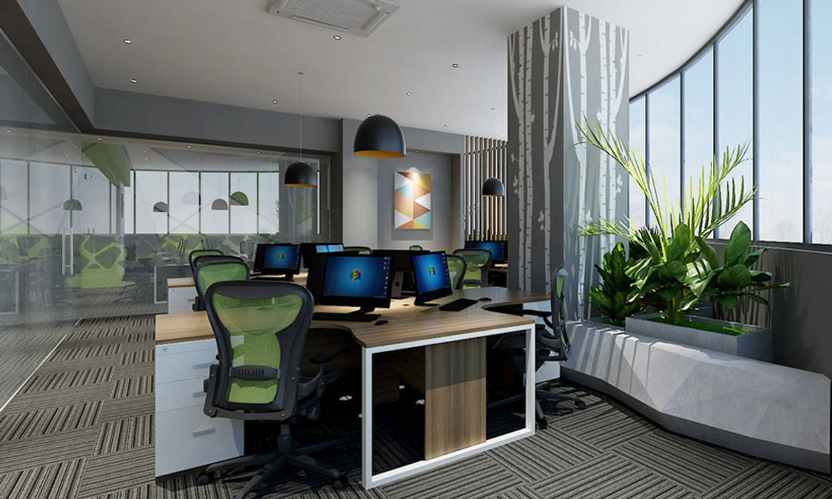 thiết kế nội thất văn phòng hiện đại HCM travel 2 Pay công ty thiết kế văn phòng hiện đại CEEB Phòng học/văn phòng phong cách hiện đại phòng làm việc