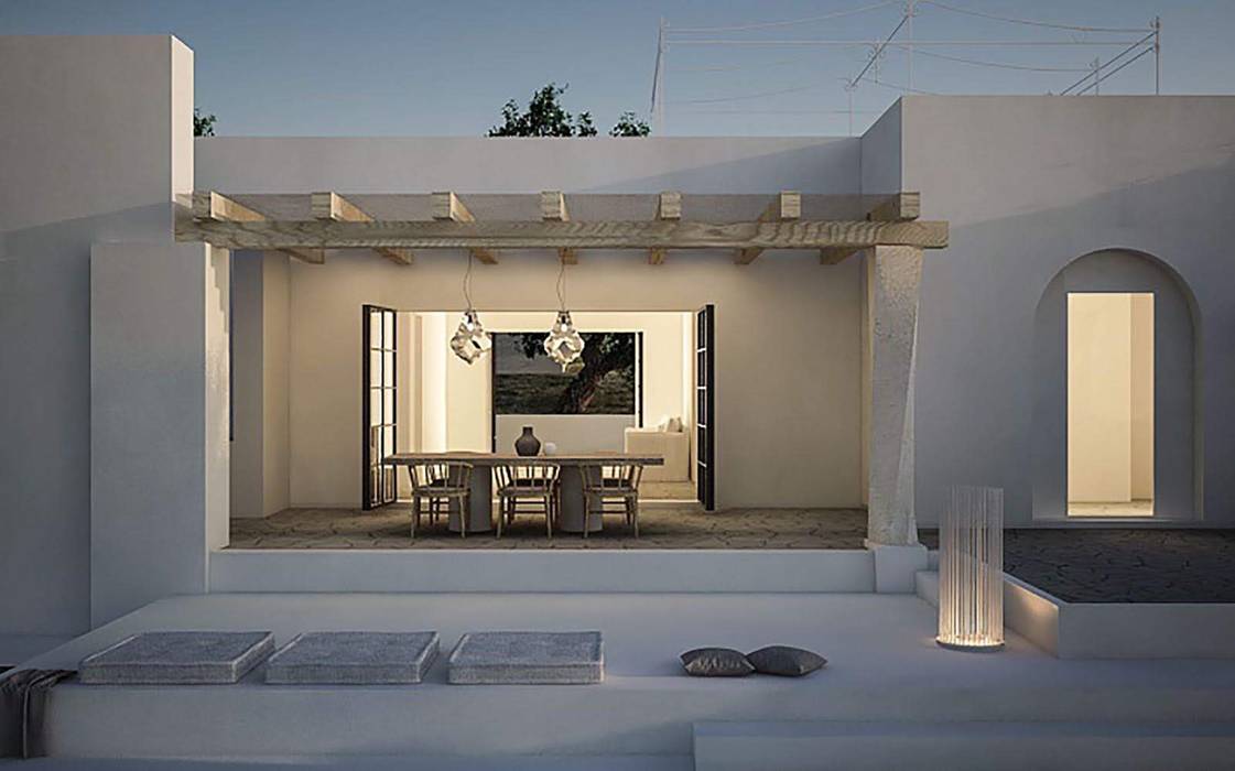 Ristrutturazione a Ugento (LE): Una casa di 63mq , architetto stefano ghiretti architetto stefano ghiretti Balkon, Beranda & Teras Modern