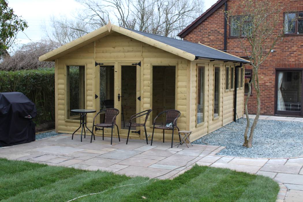 Combination Summerhouse & Workshop Olympian Garden Buildings Garden Shed Wood Wood effect Summerhouse,Garden Building,Workshop,Shed