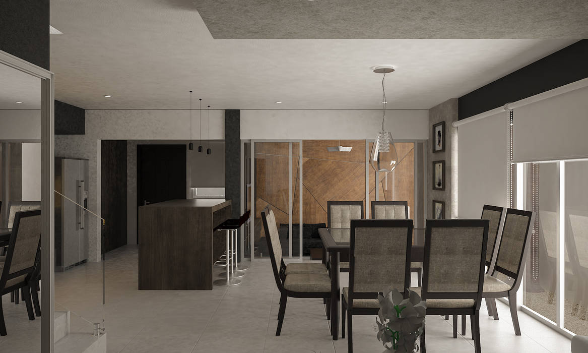 Alcaza 3D Render Comedores de estilo moderno