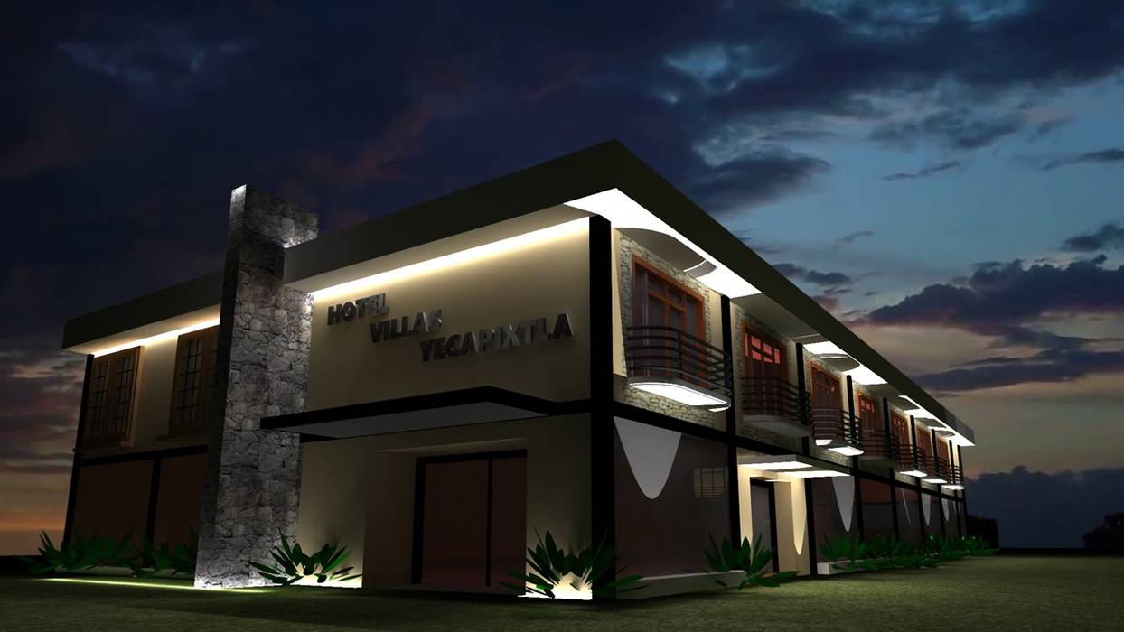 Jardin de eventos Villas Yecapixtla , Neofusion S.A. de C.V. Neofusion S.A. de C.V. Ruang Komersial Batu Bata Hotels