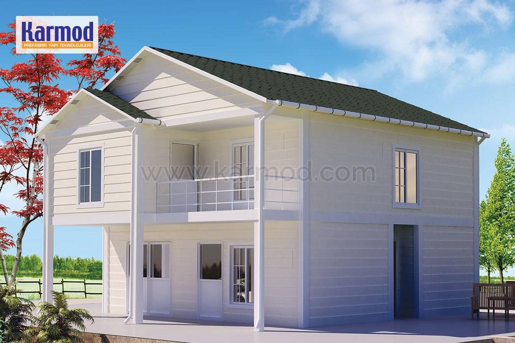 Усадьба Белая - 130 м2, KARMOD PREFABRICATED TECHNOLOGIES KARMOD PREFABRICATED TECHNOLOGIES