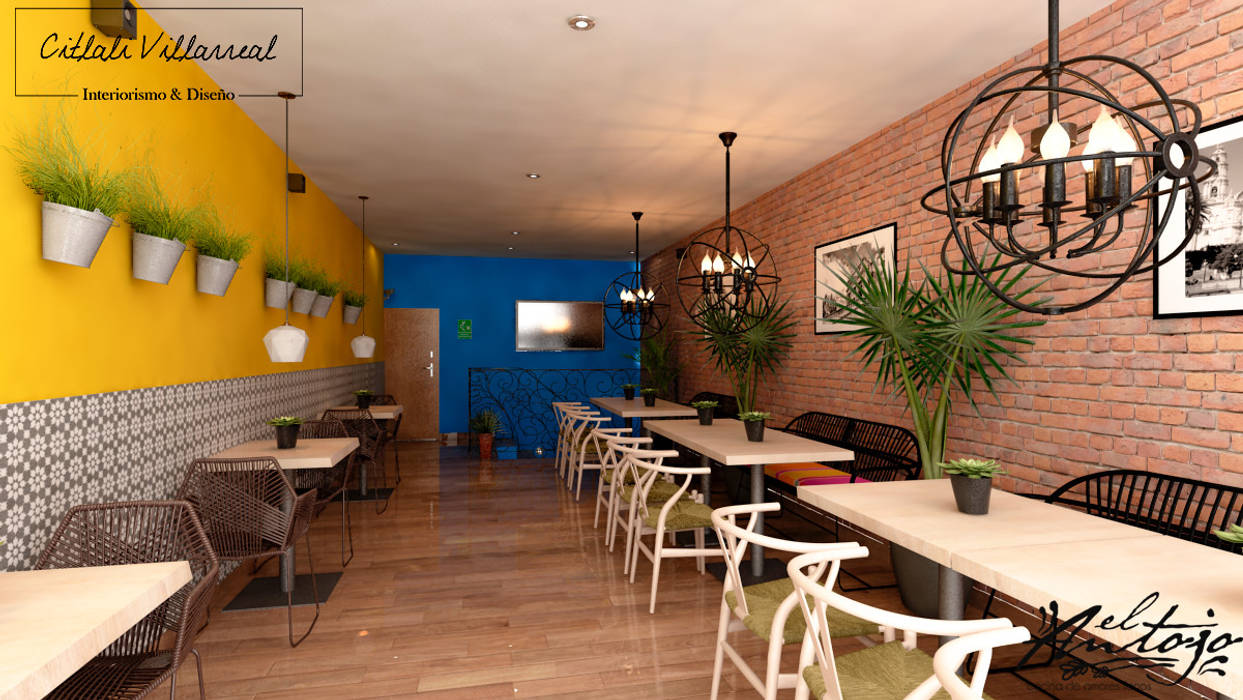 Restaurante Mexicano en Lagos de Moreno, Citlali Villarreal Interiorismo & Diseño Citlali Villarreal Interiorismo & Diseño Commercial spaces Nhà hàng