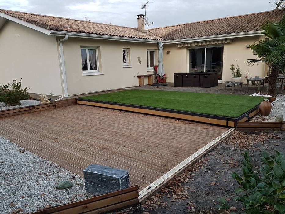 Terraza móvil para piscina, AZENCO AZENCO Kolam renang halaman Kayu Wood effect