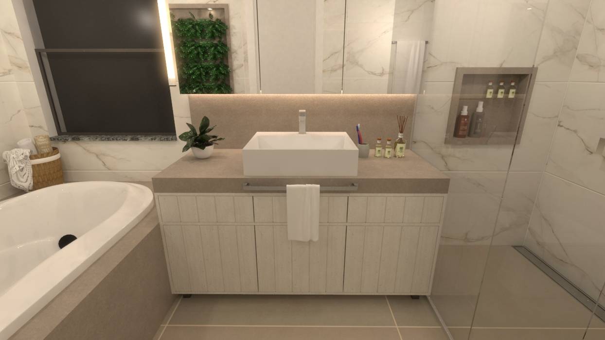 Armario Pratico Banheiros Modernos Por Revisite Moderno Homify