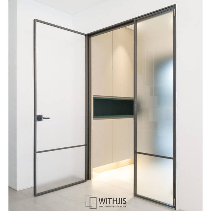 위드지스 양개여닫이도어 비대칭여닫이도어 ALU-SW, 양개형, WITHJIS(위드지스) WITHJIS(위드지스) pintu dalam Aluminium/Seng