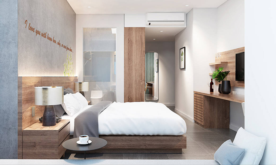 thiết kế khách sạn hiện đại Thanhlong, thiết kế khách sạn hiện đại CEEB thiết kế khách sạn hiện đại CEEB غرفة نوم