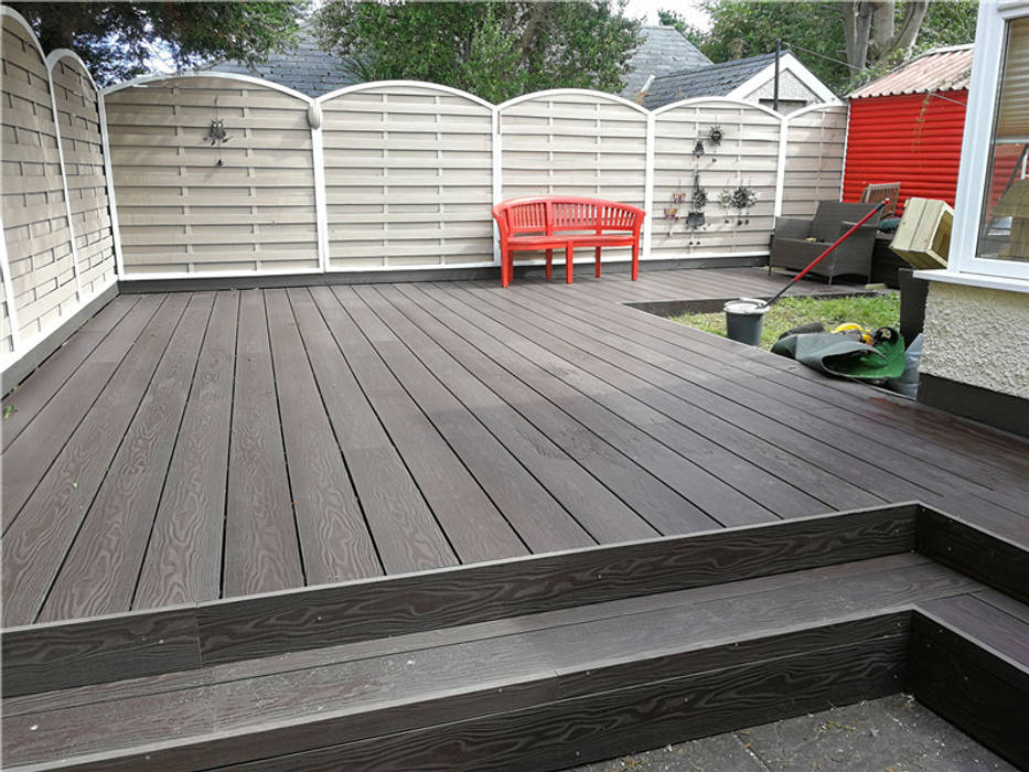 3D embossing composite decking board Coowin Group Front yard