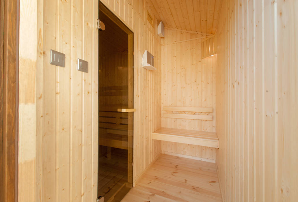 Zewnętrzna sauna ze świerku skandynawskiego, Safin Safin Modern spa