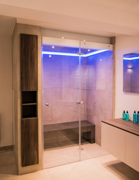 Wellnessbad mit dampfdusche skandinavische badezimmer von as
