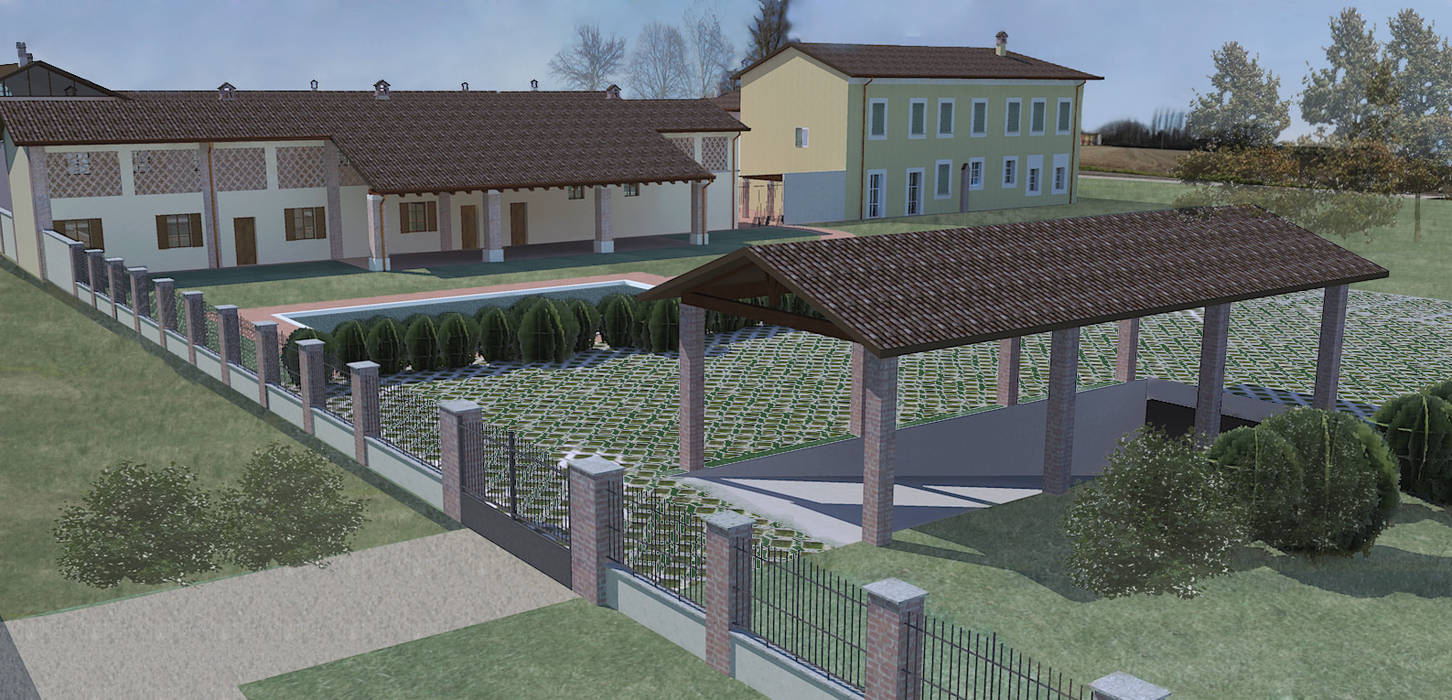 Render Cascina, Antonella Mora Antonella Mora Casas de campo