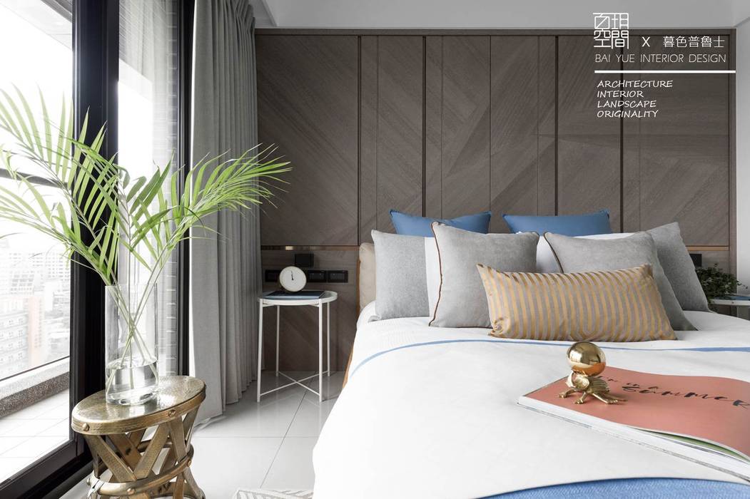 百玥空間設計 ─ 暮色普魯士, 百玥空間設計 百玥空間設計 Eclectic style bedroom Solid Wood Multicolored