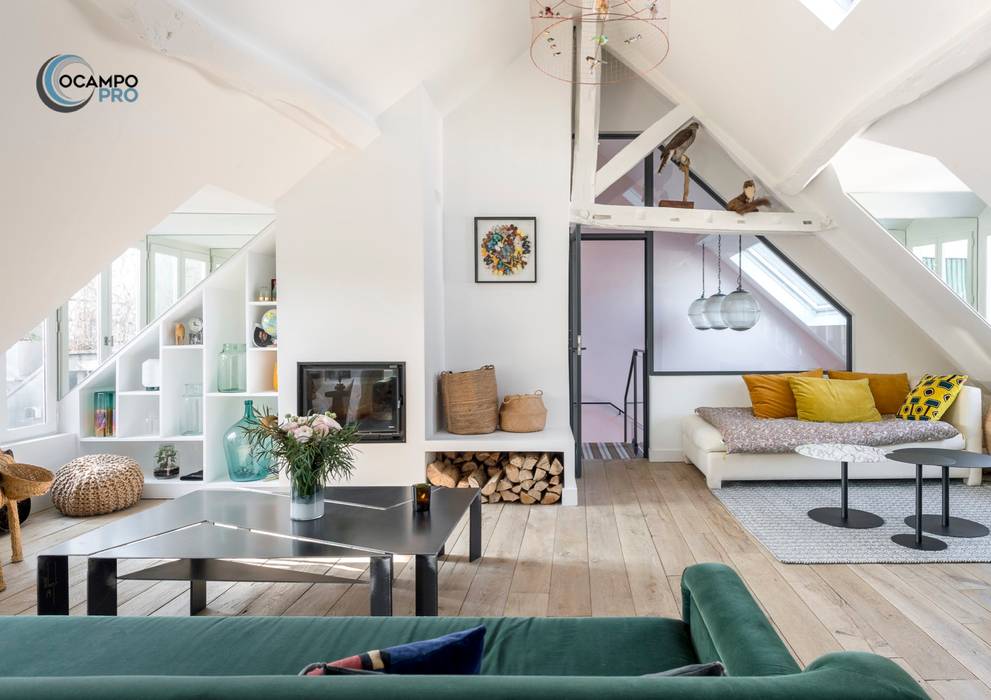 Rénovation partielle dans le IIe arrondissement de paris, Ocampo pro Ocampo pro Modern living room