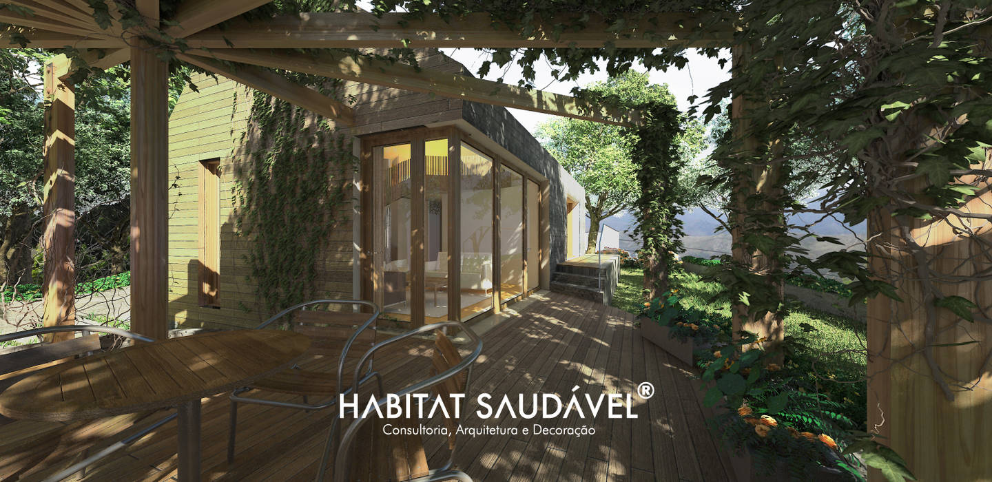 Casa Fibonacci , Habitat Saudável - consultoria, arquitetura e decoração Habitat Saudável - consultoria, arquitetura e decoração 露臺