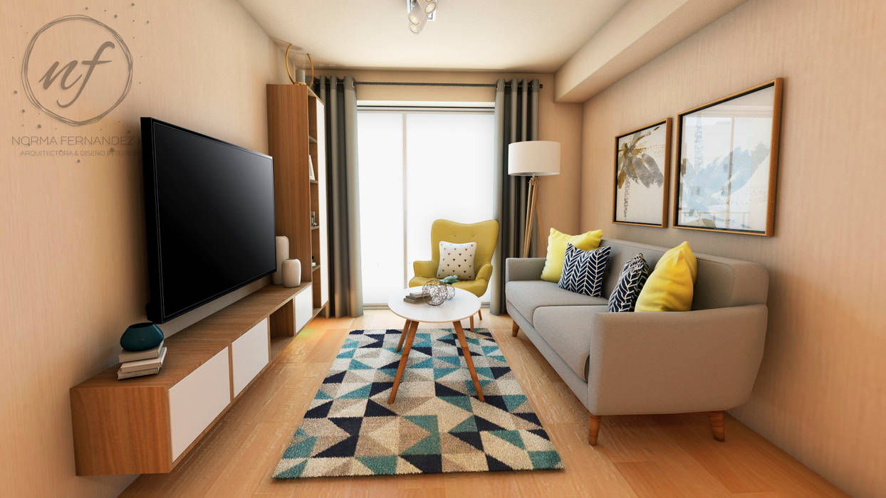 PROYECTO EXCELLENCE , NF Diseño de Interiores NF Diseño de Interiores Scandinavian style living room