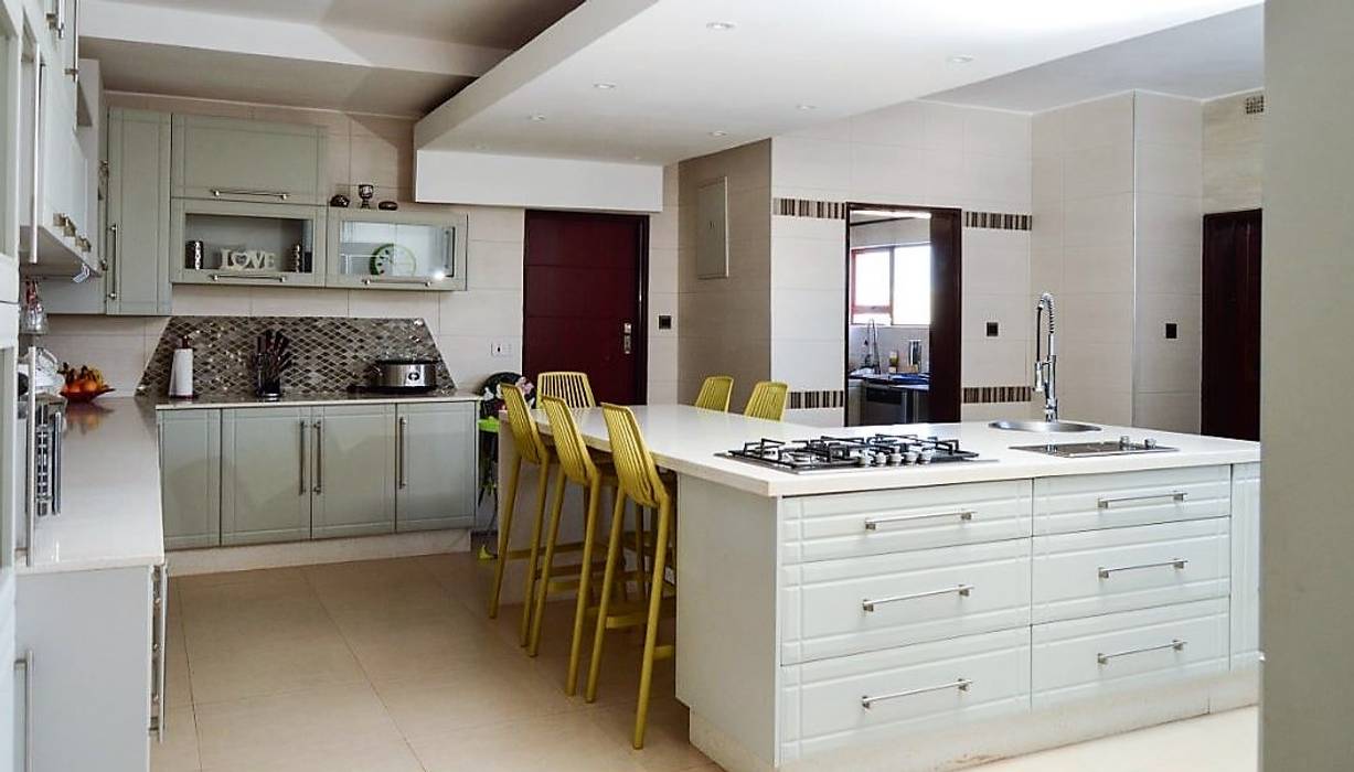 white modern kitchen decorMyPlace Built-in kitchens Plywood