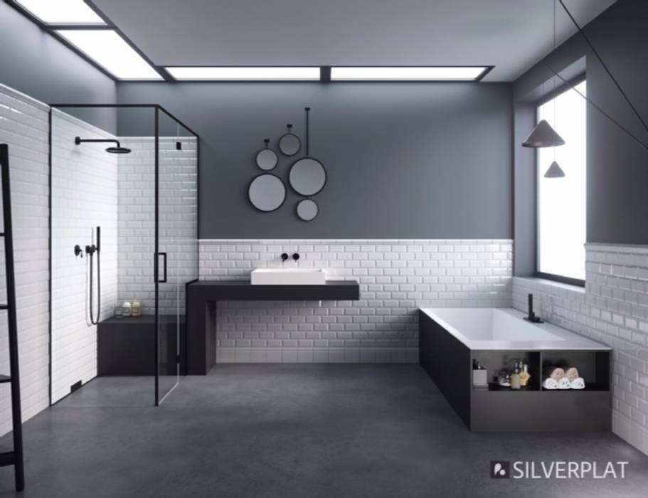 Box Doccia Battente , SILVERPLAT SILVERPLAT Modern style bathrooms