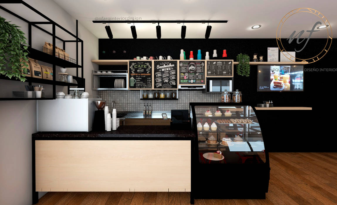 PROYECTO CAFETERIA RED HEAD COFFEE SHOP , NF Diseño de Interiores NF Diseño de Interiores Commercial spaces Gastronomy