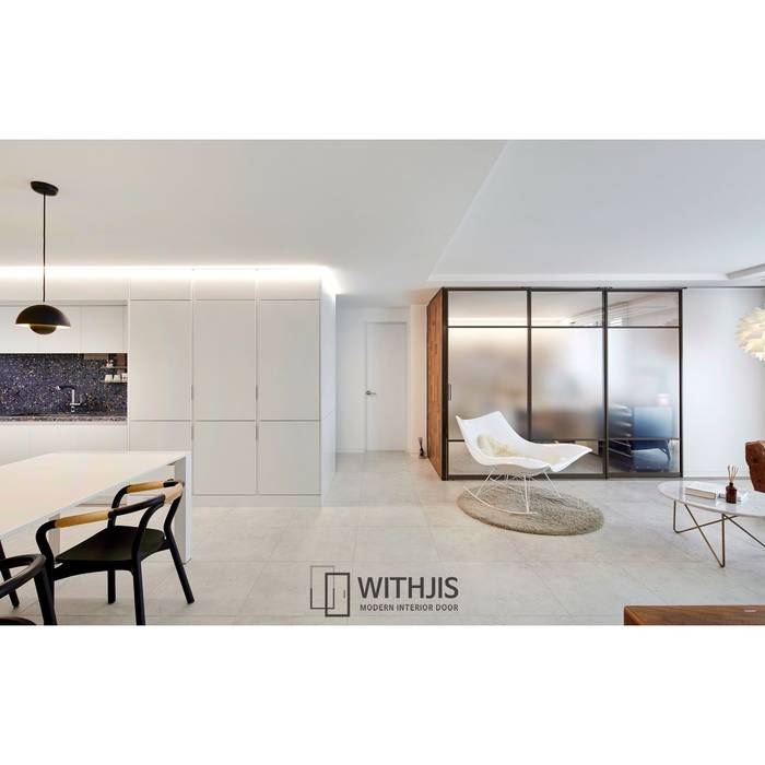 3연동 슬라이딩도어 디자인A3, WITHJIS(위드지스) WITHJIS(위드지스) Modern living room Aluminium/Zinc
