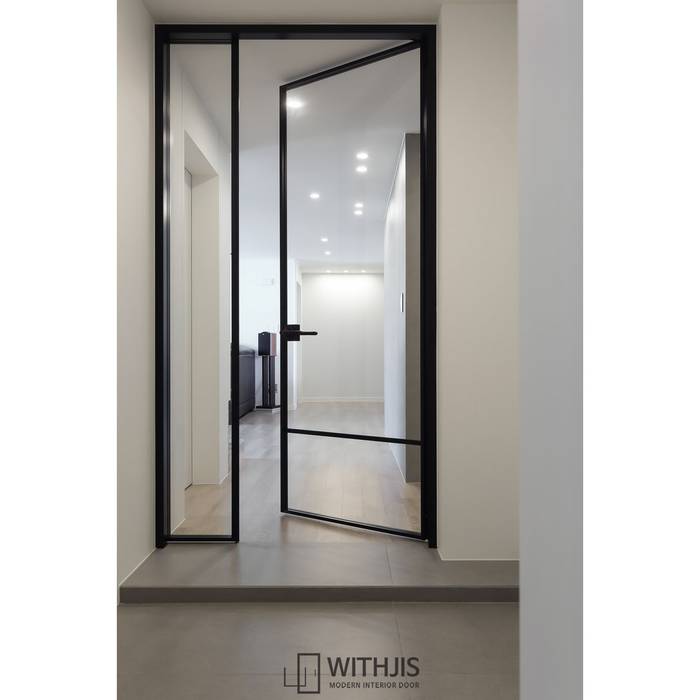 허스크디자인 분당APT 인테리어 위드지스중문, WITHJIS(위드지스) WITHJIS(위드지스) pintu depan Aluminium/Seng