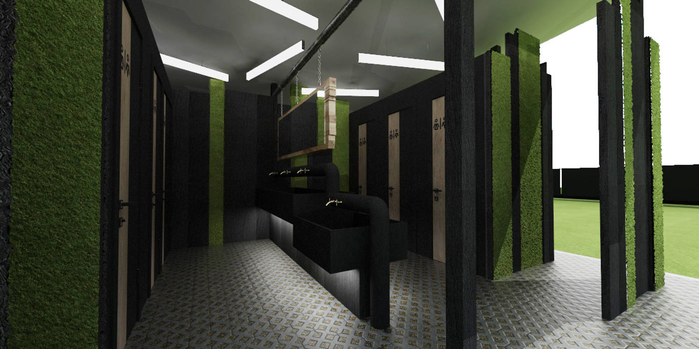 Обственный туалет в парке, Студия Aрхитектуры и Дизайна "Aleksey Marinin" Студия Aрхитектуры и Дизайна 'Aleksey Marinin' Passive house Engineered Wood Transparent