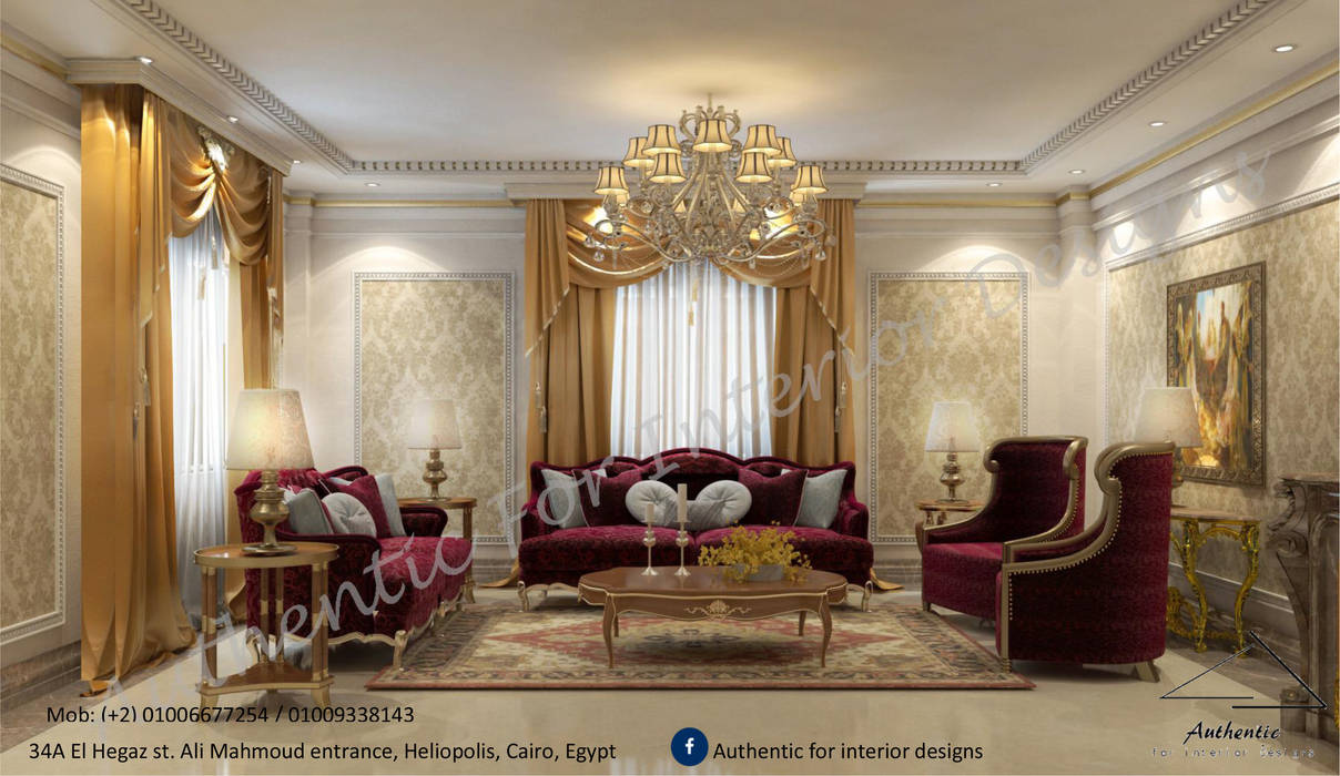 فيلا التجمع الاول, Authentic for interior designs Authentic for interior designs Salas de estilo clásico