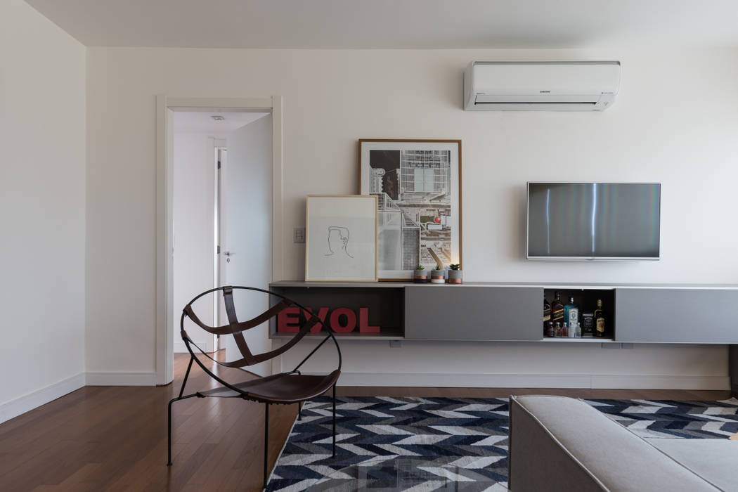 Apartamento Geométrico, Johnny Thomsen Arquitetura e Design Johnny Thomsen Arquitetura e Design Salas de estilo minimalista