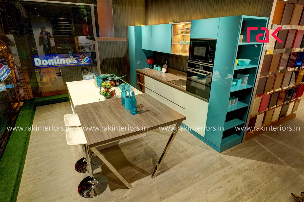 Kitchen interior RAK Interiors Modern kitchen Plywood Tables & chairs