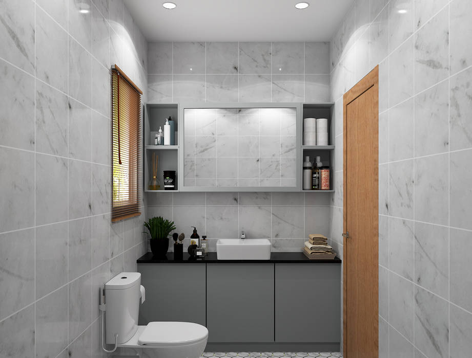 Modern bathroom design with a vanity unit Rhythm And Emphasis Design Studio Modern bathroom