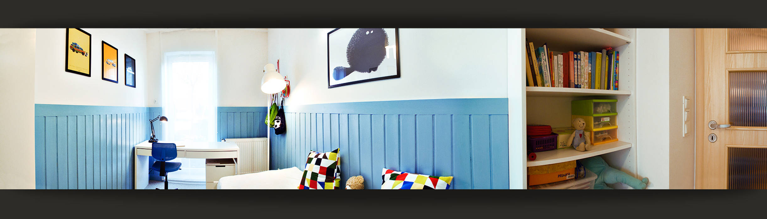 Pokój chłopca z błękitną boazerią, SZARA / studio SZARA / studio غرفة نوم أولاد