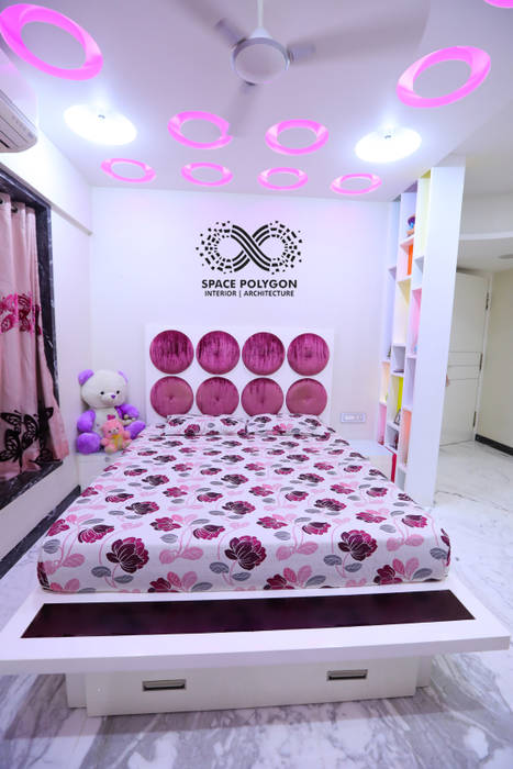 4 bhk Luxury Apartment design at TVH Lumbini, Puruswalkam, Chennai, Space Polygon Space Polygon Moderne Schlafzimmer