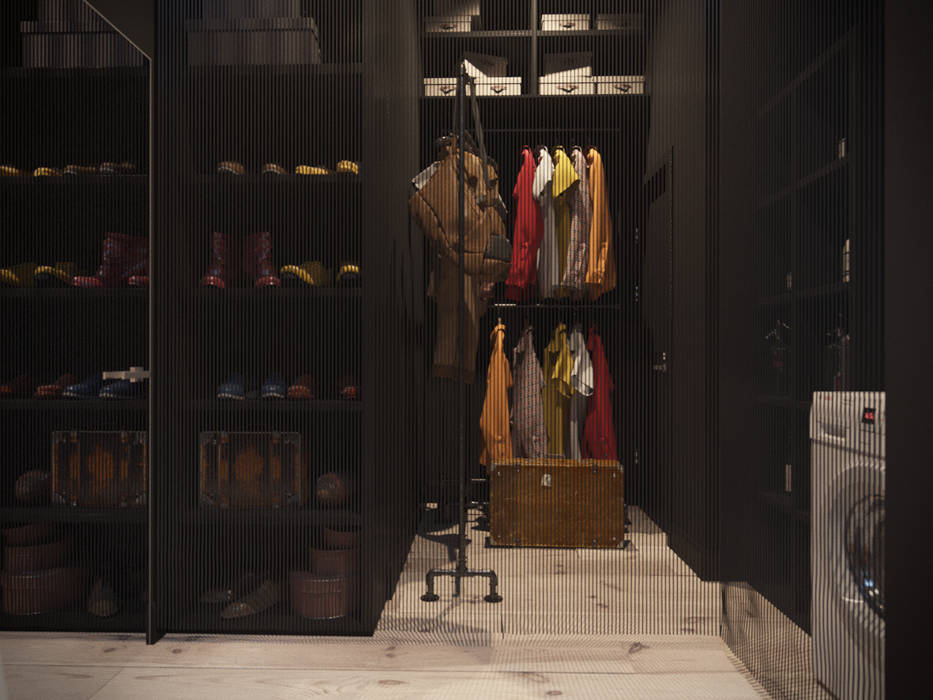 Ярко-чёрное, Irina Yakushina Irina Yakushina Industrial style dressing room