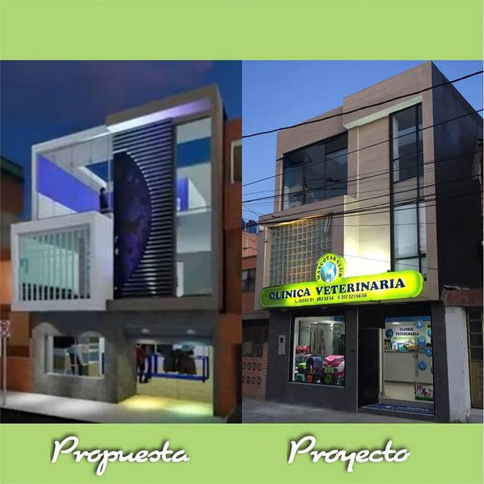 Clínica veterinaria mascotas club Lopez Robayo Arquitectos Espacios comerciales Hospitales