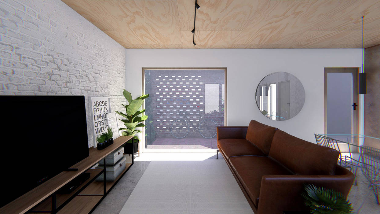 Vivienda de múltiples patios Arquitecto Manuel Morón Salones minimalistas