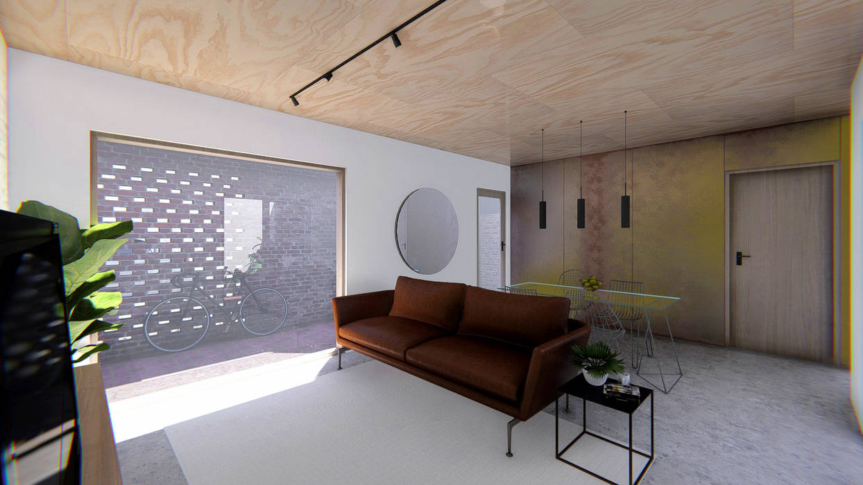 Vivienda de múltiples patios Arquitecto Manuel Morón Salones minimalistas