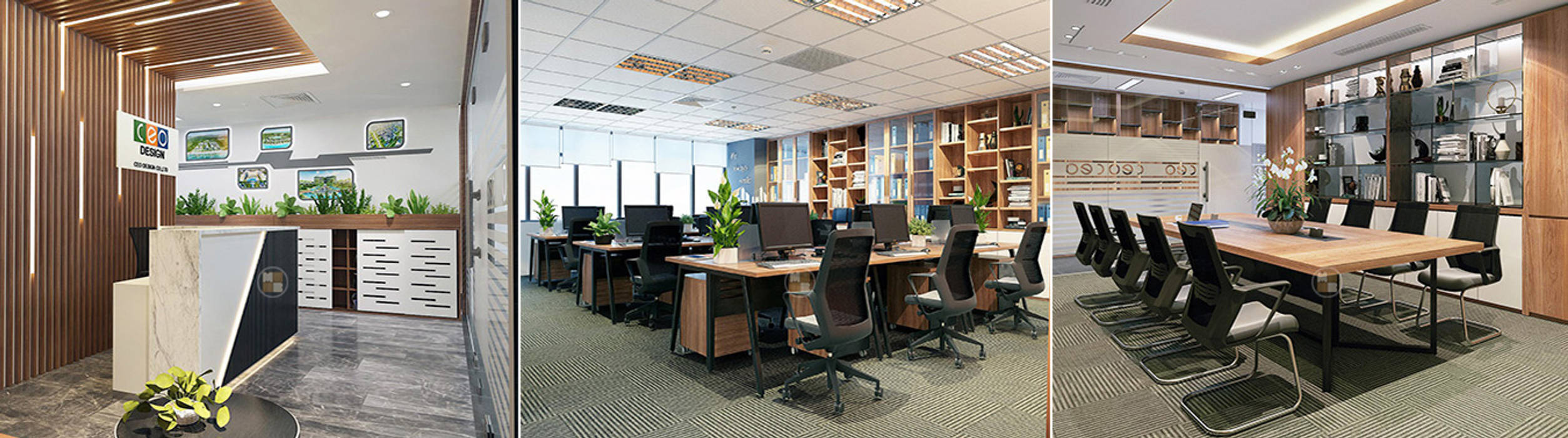 Lễ tân - Phòng làm việc - Phòng họp Công ty CP nội thất Miền Bắc Commercial spaces Tòa nhà văn phòng