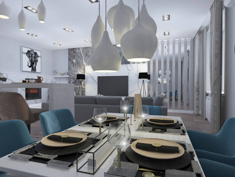 Квартира с нордическим характером. , Indigo дизайн Indigo дизайн 餐廳