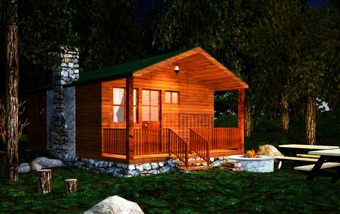 PROYECTO LUCIERNAGAS, Trazo Arquitectonico Trazo Arquitectonico Log cabin لکڑی Wood effect