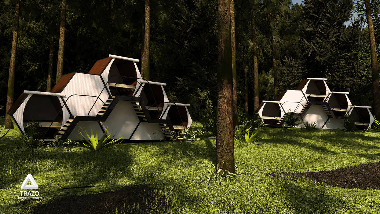 "Glamping" como una alternativa para acampar Trazo Arquitectonico Chalets